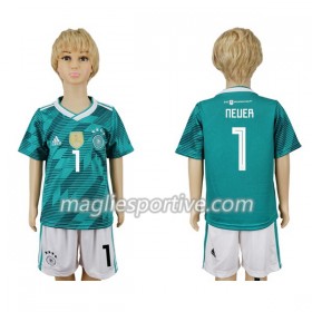 Completo Calcio Germania Neuer 1 Bambino Divisa Trasferta Mondiali 2018